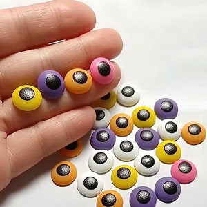 Mini 12mm Runde Halloween Augen Flatback Auge Harz Cabochon Handwerk DIY Ohrring Nail Art Decor Slime Filler Zubehör
