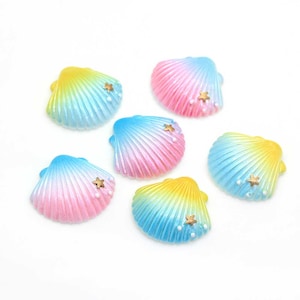 Hars geschilderde schelpen kleurrijke zeester shell voor ambachten het maken van zee decoratie shell ambachten aquarium fish tank decor