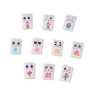 Resin kawaii Cabochon China Mahjong Charms chinesische Mah-Jong Anhänger Diy Schmuckherstellung für Armband Ohrringe Halskette