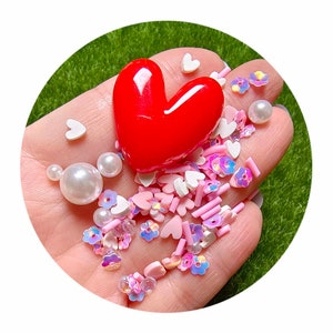 Hart Charme Polymeer Klei Plakjes Hart Parel Bloem Confetti Hagelslag DIY Shaker Sieraden Stuff Slijm Vulling Nail Art Decoraties