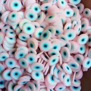 5mm Halloween Blue Evil Eyes Clay Slices Sprinkles Zacht Aardewerk voor DIY Crafts Vullen Accessoires