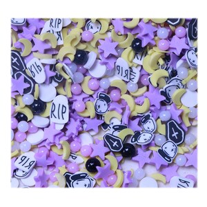 Tranches mixtes de pierre tombale d'halloween RIP, saupoudrage de polymère d'argile chaude pour l'artisanat faisant du remplissage de boue bricolage minuscules accessoires mignons