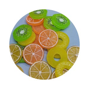 Carino ananas arancia kiwi fetta di limone decorazione in resina 4 cm casa delle bambole in miniatura frutta