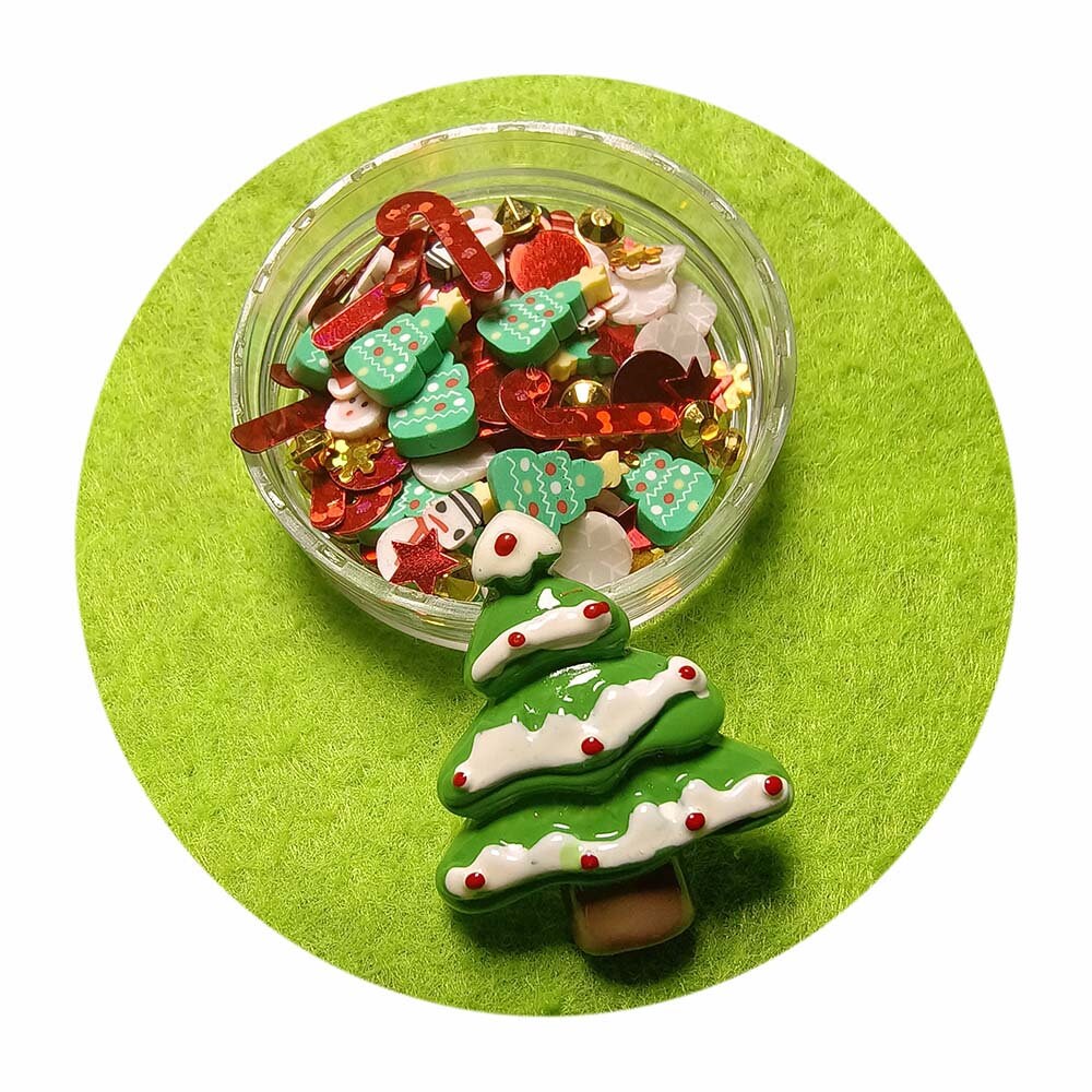 Perles En Argile Polymère De Noël - Lot De 100g, Formes Flocons Et Sapins, Pour Décoration DIY