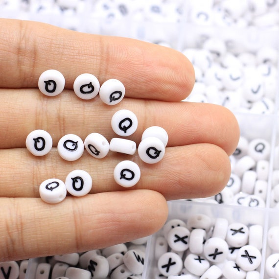 Round Acrylic Letter Beads Set for DIY Name Bracelets Necklace