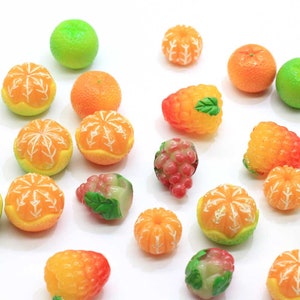 13-18mm Resin Lovely Mixed 3D Künstliche Orange Früchte Flatback Cabochon Scrapbook Kawaii DIY Verzierungen Zubehör