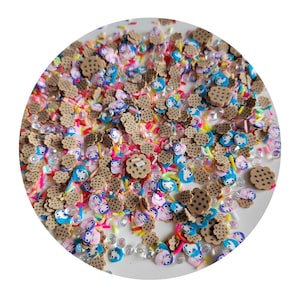 Peixe princesa sereia fatia de biscoito argila de polímero sobremesa não comestível nail art fatias slime filler
