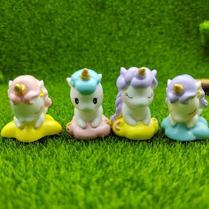 Rosa Blau Lila Mini Einhorn Tier Miniatur Garten Accessoires Modern Pop Figuren Fairy Bastelbedarf