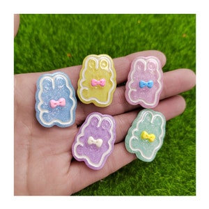 Neue Mini niedlichen Cartoon Tier Kaninchen Serie Flache Rückseite Harz Cabochons Scrapbooking DIY Schmuck Handwerk Dekoration Accessorie
