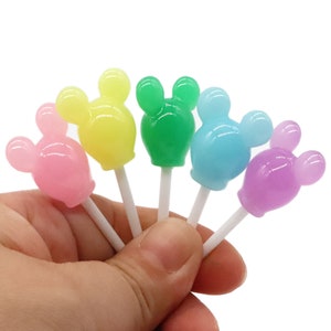 Kawaii Hars Mickey Lollipop Cabochons Handgemaakte Hars Materiaal DIY Hair Bow Decoratief