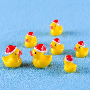 10pcs Tiny Resin Rubber Ducks Miniature Duck Cabochons Mini Fairy