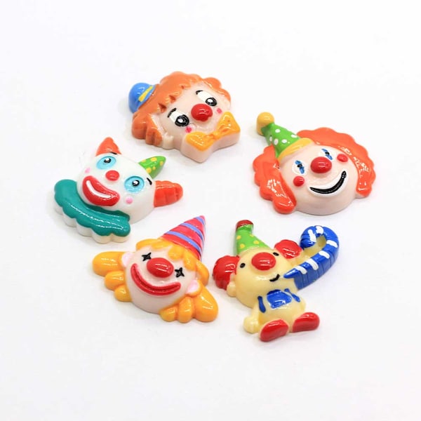 Kawaii Resin Circus Clown Cabochons Flatback for Bows DIY Scrapbooking Accessories