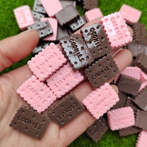 Kawaii Plaksteen Hars Cookies Miniatuur Poppenhuis Koekjes Voedsel Voor Scrapbooking DIY Hoofddeksels Decor