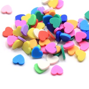Arcilla polimérica blanda Fimo de 8 mm con forma de corazón para niños, para hacer manualidades, para hacer álbumes de recortes, relleno de slime