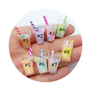 Dollhouse Miniature Scene Model Drink Pretend Play Simulation Strawberry Milkshake Doll House Accessories Kids Toy