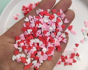 100g Love Heart Slices Fimo Polymer Clay Sprinkles for Crafts Plastic klei Tiny Mud Particles DIY Nail Art Slime Accessories 5mm