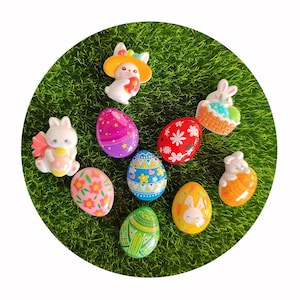 Ostern Dekoration DIY Handwerk Harz Cabochons Hase Eier Korb