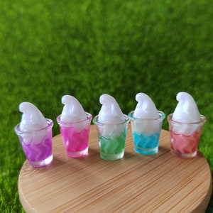 Sommer Mini Eisbecher Harz Cabochon für Ohrring Charms DIY Erkenntnisse Keychain Armbänder Anhänger Schmuck machen