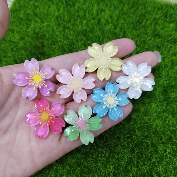 26mm Beautiful DIY Mix Color Cherry Blossoms Resin Flatback Sakura
