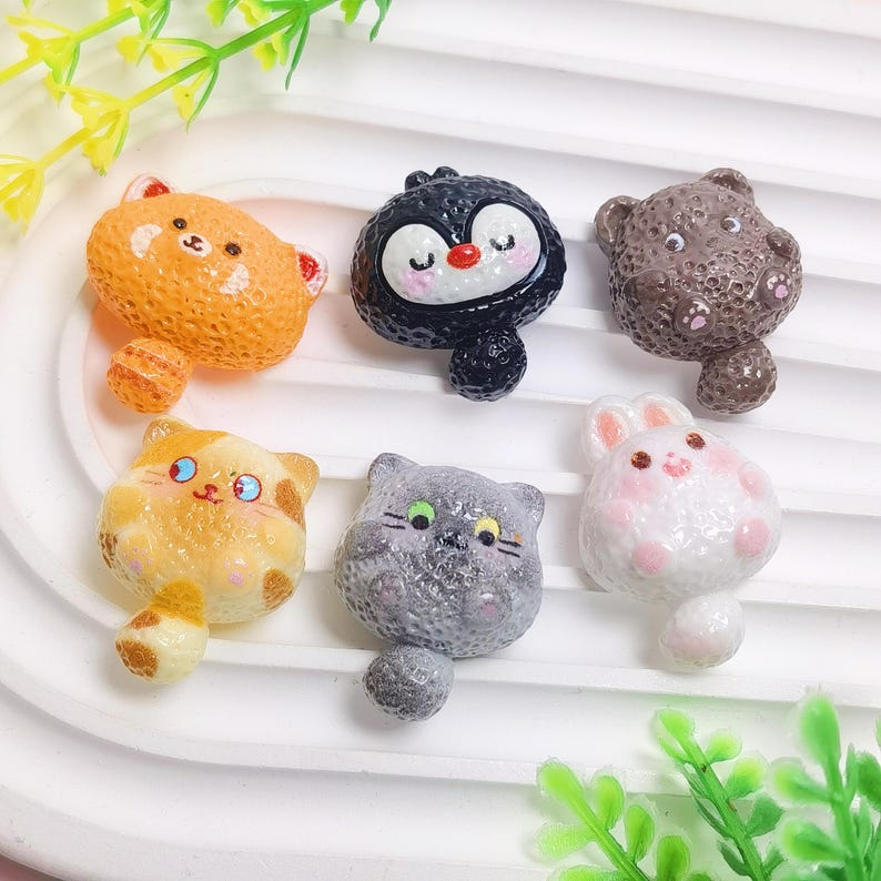 Kawaii Animals Cartoon Miniatures Flatback Resin Charms for DIY Crafts ...