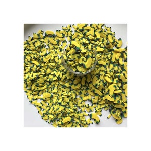 Saupoudrages d'argile polymère pour bricolage, fabrication artisanale de Slime, décorations Nail Art, tranches d'argile de banane de dessin animé, décoration de téléphone pour la maison