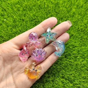Kawaii Meerestiere Serie Flatback Harz Cabochons Für Haarnadel Scrapbooking DIY Schmuck Handwerk Dekoration Accessoires