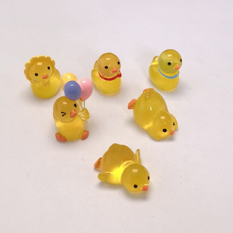 Luminous Mini Resin Animals Tiny Duck Resin Animals Glow in Dark to ...