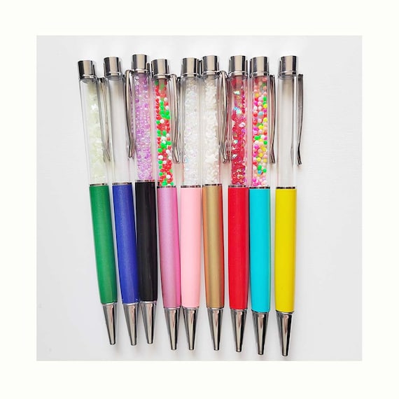 9 Penne A Sfera Colorate Con Perline In Plastica UV – Penne Creative Con Inchiostro Nero Per Scuola, Ufficio, Regali Fai Da Te
