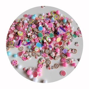 Mélange de bonbons, gâteau, Dessert, argile polymère, tranches de Slime, bricolage, décor Nail Art, accessoires de remplissage de Slime