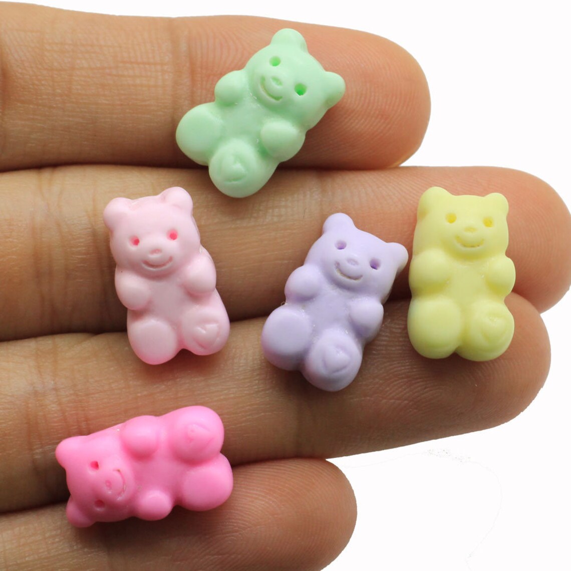 16mm Pastel Color Simulated Gummy Bear Candy Resin Cabochon Etsy