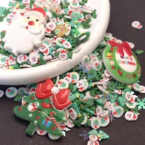 Kerst Polymeerklei Hagelslag Mix Sneeuwpop Kerstboom Plakjes Sneeuwvlok Glitter DIY-accessoires