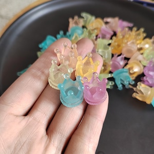15mm Glow In The Dark 3D Crown Charms European Style Charm Jewelry Findings For Bracelet Necklace DIY