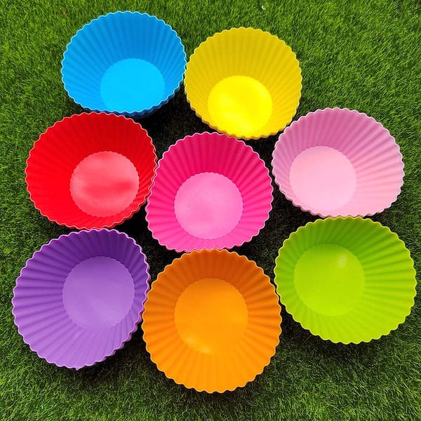 10pcs Thin Silicone Cake Cup Round Shaped Muffin Cupcake Baking Molds Home Kitchen Cooking Supplies Cake Decorating Tools