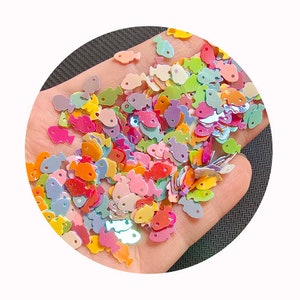Mixed Color 8mm Fish Shape Glitter for Crafts Paillettes Bag Clothing Sewing Accessories DIY Glitter Confetti