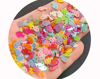 Mixed Color 8mm Fish Shape Glitter for Crafts Paillettes Bag Clothing Sewing Accessories DIY Glitter Confetti