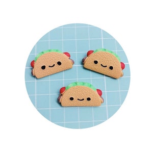Adornos de espalda plana para tacos Decoraciones de comida mexicana con espalda plana