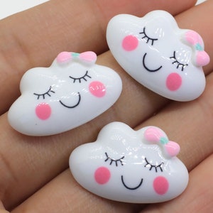 Cartoon Resin Shy Clouds Cabochons Flat Back Scrapbook Crafts for Making DIY Handmade Hairpin Brooch Jewelry Findings