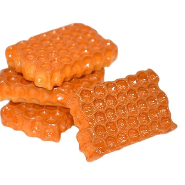 25mm Fake Food Resin Flatback Honeycomb Cabochon Kawaii DIY Resin Craft Decoration Miniature Resin Bread Food