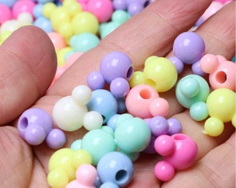 Mix Pastel Colors  15mm Kid's Cartoon Mouse Head Bow Cross Peace Symbol Acrylic Beads Bracelet Necklace Findings Crafts