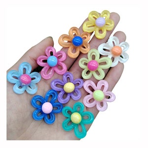 Harz Kawaii Blume Flache Rückseite Cabochon Stein Miniatur DIY Scrapbook Handwerk Decor Home Kid's Bogenherstellung Zubehör