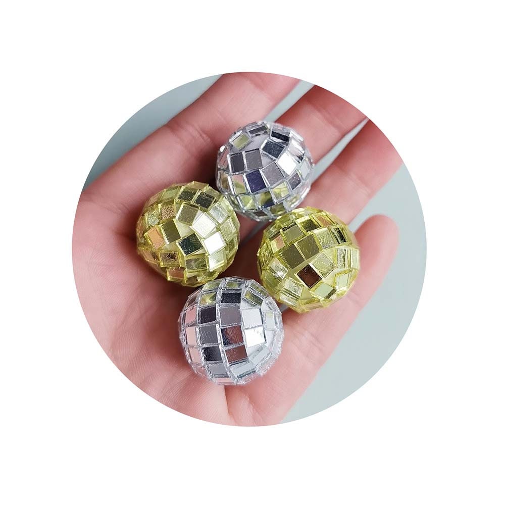 Gold 21mm Mini Disco Ball Beads Cake Decoration Birthday Table Decorations 70s Theme Disco Party Dance Party Supplies