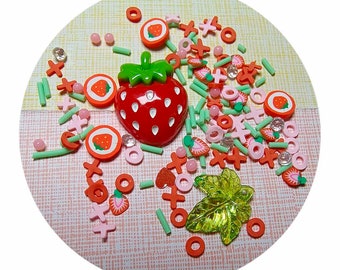 Strawberry Polymer Clay 3D Fruit Flake Slice For Nail Art Decorations Summer DIY Design Kawaii UV Nails Accessories