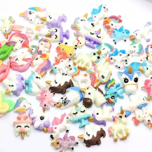 Kawaii Flatback Unicorn Resin Cabochons Diy Craft Slime Charm Decorazione