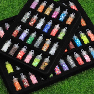 24pcs 48pcs Kit Nail Art Decorations Acrylic Vial Mix Rhinestone Beads Glitter Sequins Bottle Charm Nail Decorations Set Design for Nails