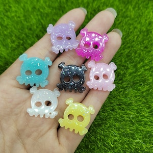 Mini Halloween crâne série dos plat résine Cabochons Scrapbooking bijoux à bricoler soi-même artisanat décoration accessoires