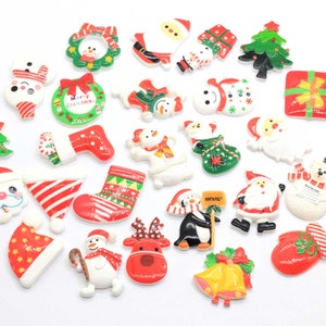 Mixed Flatback Weihnachten Resin Ornament Basteln Cabochon für Scrapbooking Weihnachten Kinderspielzeug Geschenk DIY VerzierungEn Accessorie