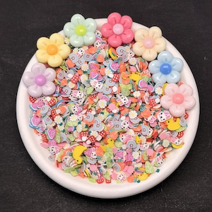 Polymer Clay Blumen Formen Streusel Verschiedene Farben 5g Set für DIY Basteln, Resin Art, Slime, Nageldesign, Bastelbedarf