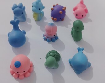 Artesanías de resina de animales del océano Escultura de animales marinos en miniatura