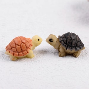 Resina tartaruga ornamento família micro paisagem decoração mini tartaruga artesanato miniaturas estatuetas para decoração de casa