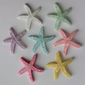 Resina fai-da-te Adorabile glitter Conchiglia di stella marina colorata per la casa Decorazione di matrimoni Artigianato facendo scrapbooking Fai da te Capelli Bow Center